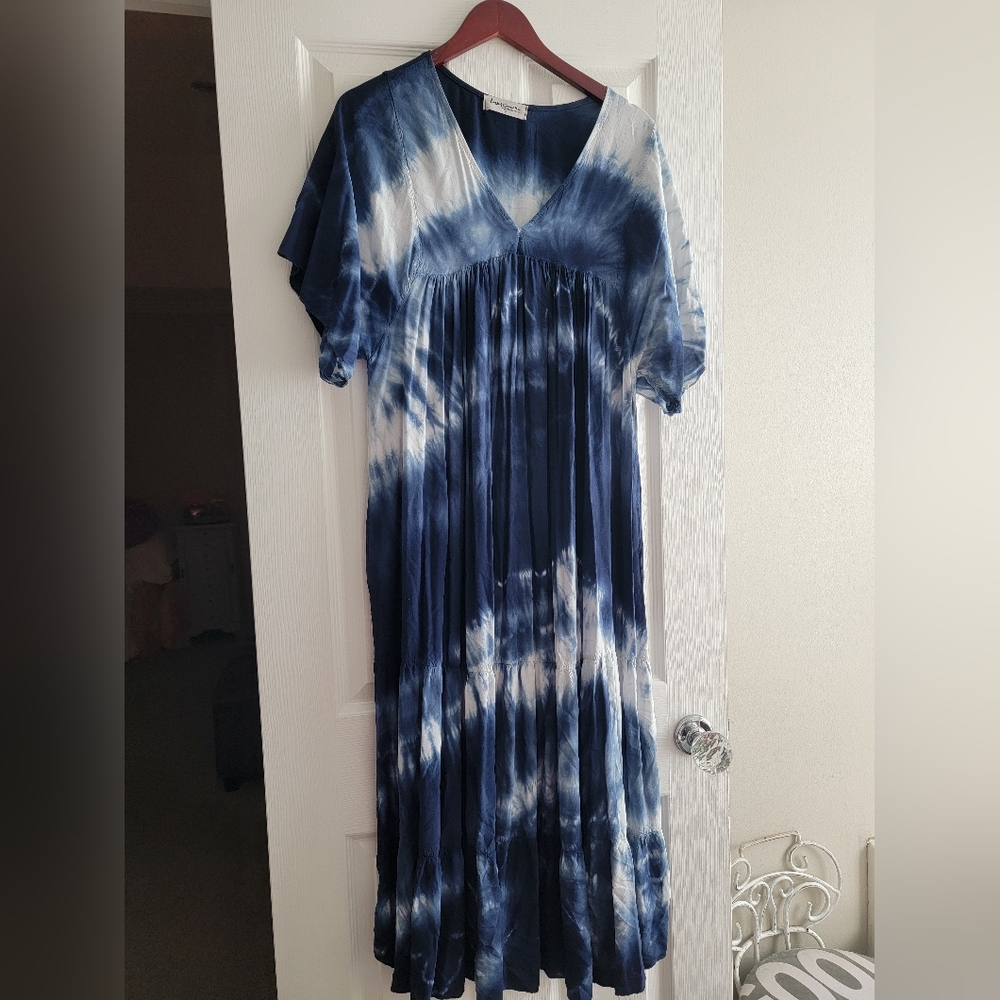Navy Tie Dye Dress